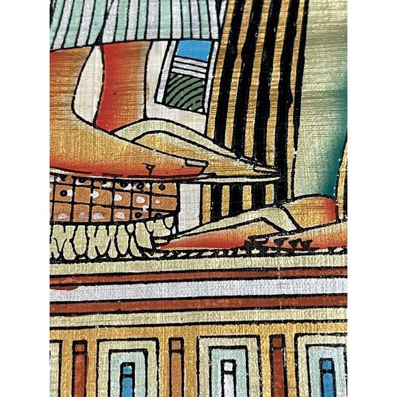 Rare Authentic Ancient Egyptian Papyrus-King Tutankhamun & his Wife Ankhesenamun - Picture 7 of 11